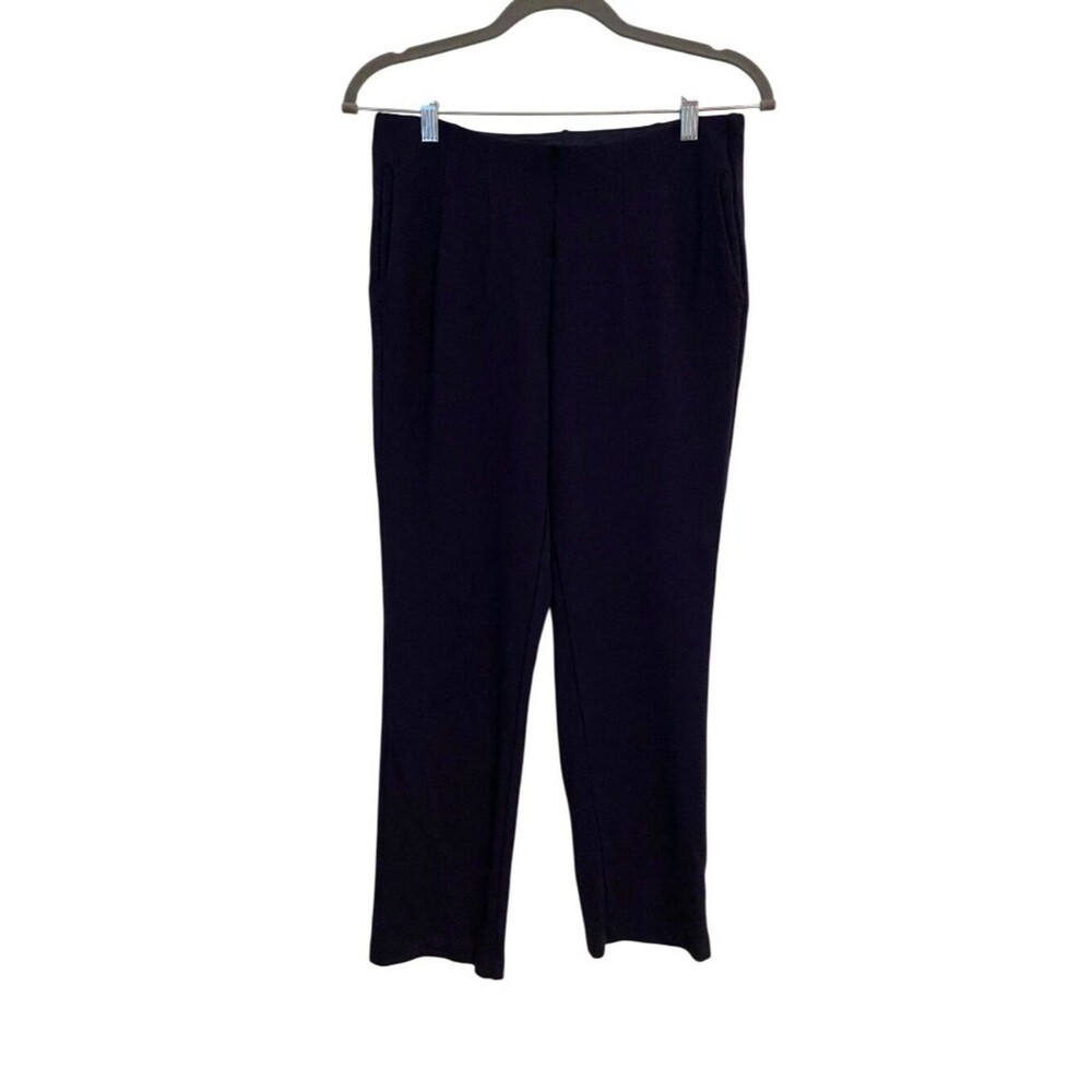 Belle Kim Gravel Women's 10P Navy Pants Pull-On Stretch Pockets Casual Comfy